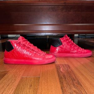 Balenciaga Arena High Red with Black Heels
